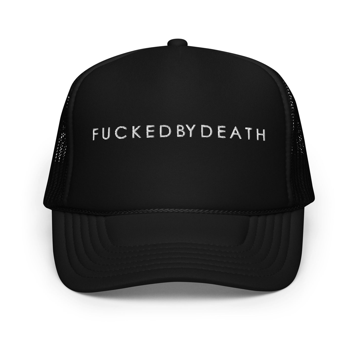 FUCKEDbyDEATH Unisex black trucker hat