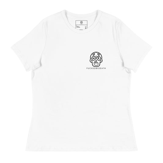 FUCKEDbyDEATH white small skully T-shirt Women