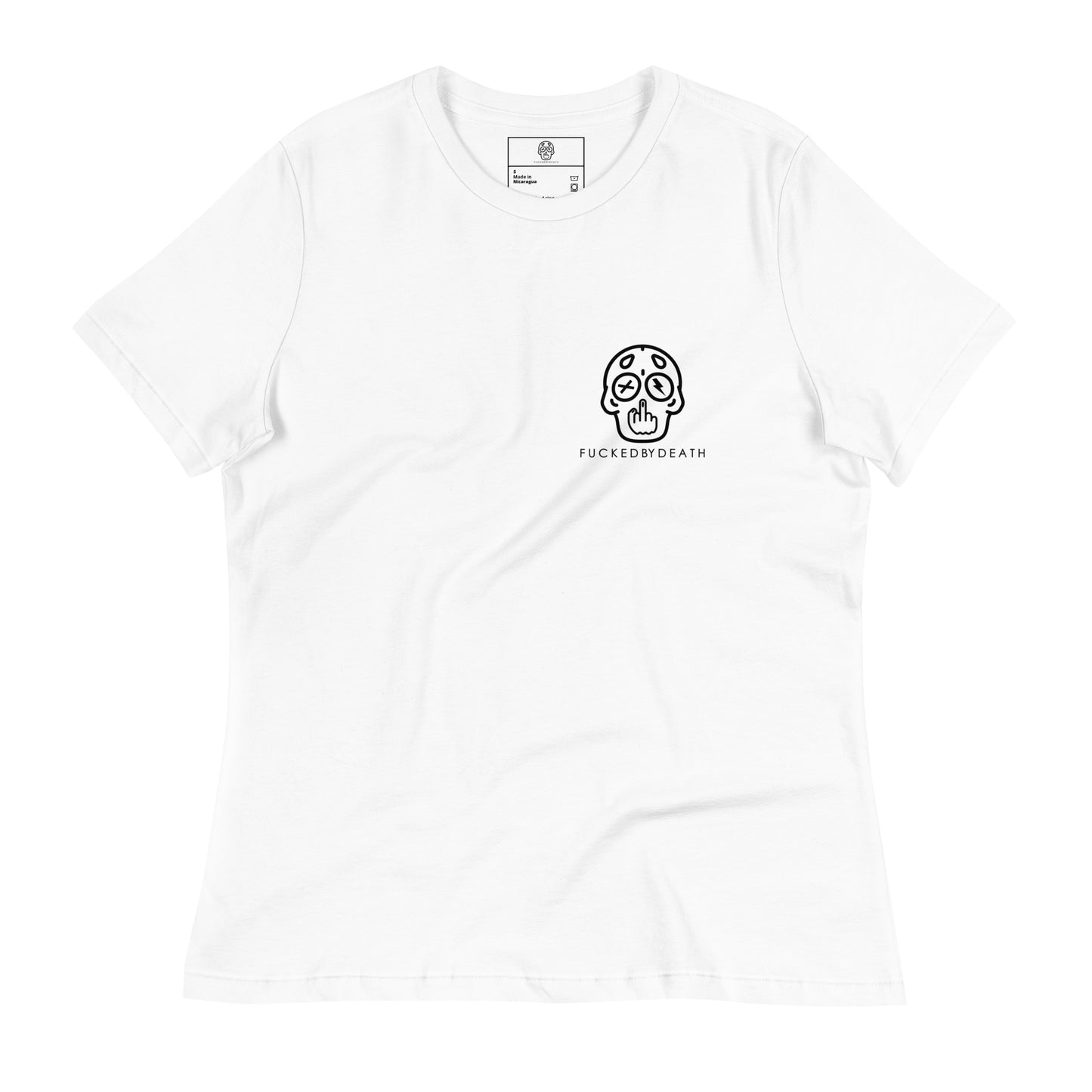 FUCKEDbyDEATH white small skully T-shirt Women